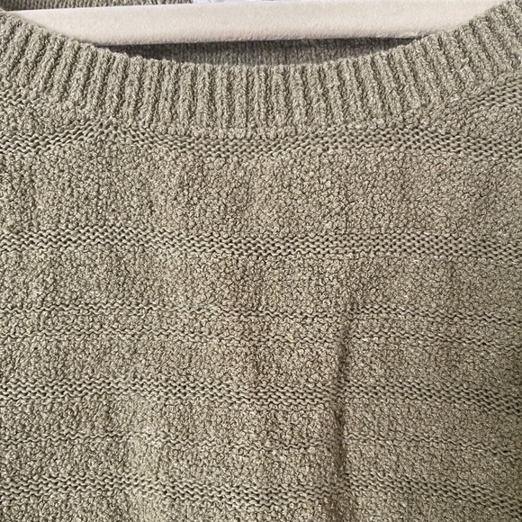 Anthropologie Pilcro Soft Olive Green Crewneck Cotton Blend Sweater M - Picture 3 of 8